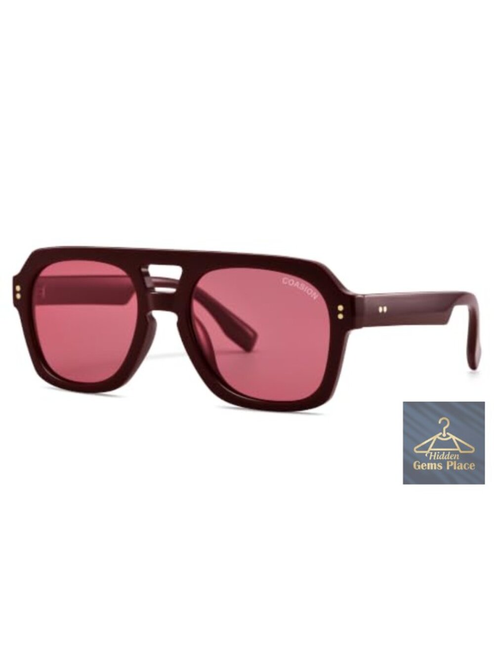 Polarized Square Aviator Sunglasses for Men Women UV Protection